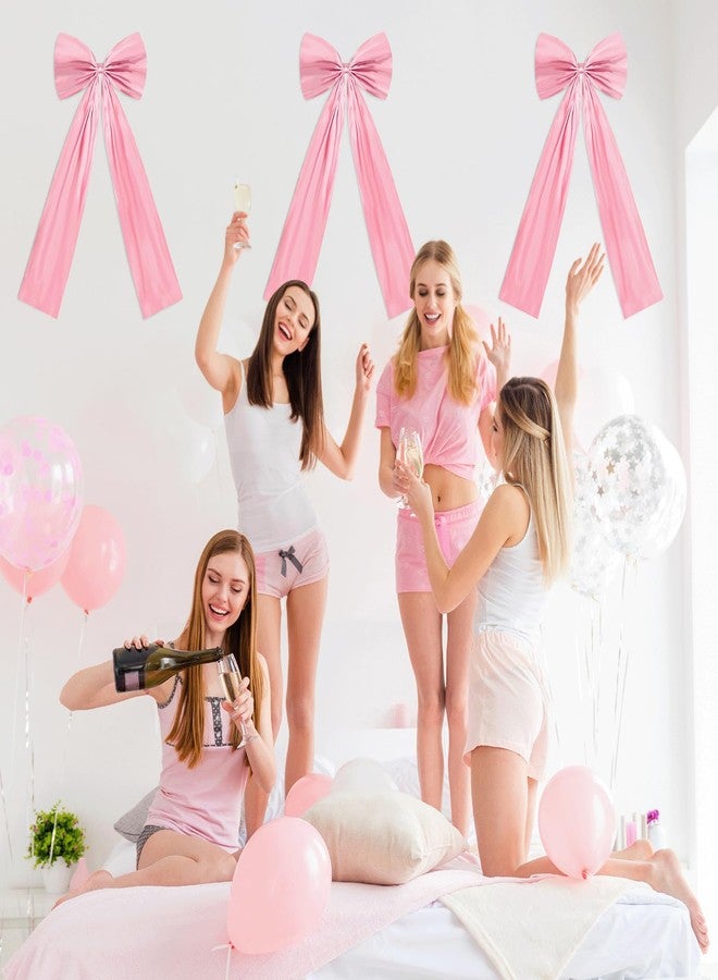 yeload 6 Pack Oversized Pink Bows for Wall Decor - 17x39 Inch Coquette Ribbon Bows for Birthday Backdrop, Girls Room, Party & Aesthetic Home Decorations - Image 3